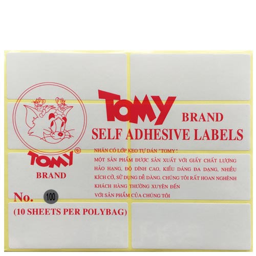 Nhãn decal Tomy 100 (37x96mm)