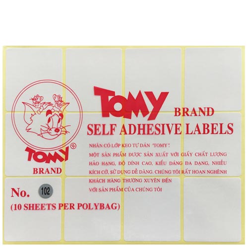 Nhãn decal Tomy 102 (52x47mm)