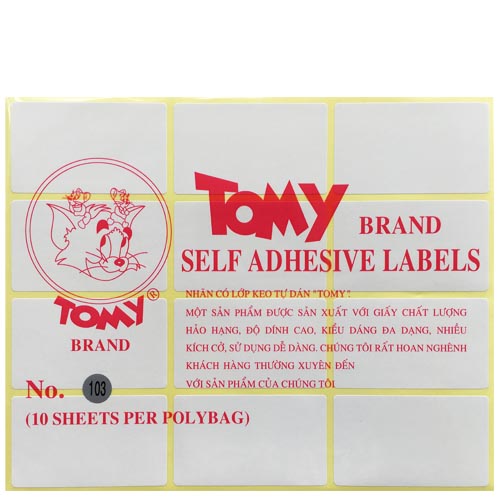 Nhãn decal Tomy 103 (36x62mm)