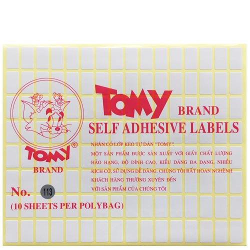Nhãn decal Tomy 113 (10 x 18mm)