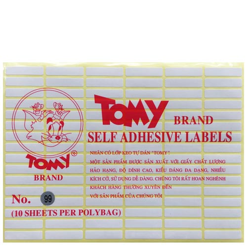 Nhãn decal Tomy 99 (7x31mm)